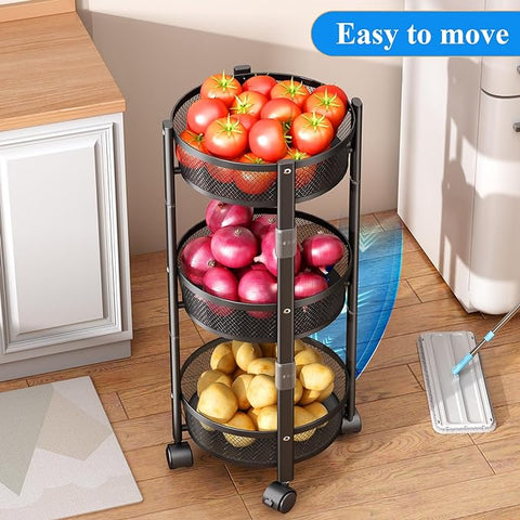 3 Tier Foldable Iron Storage Rack