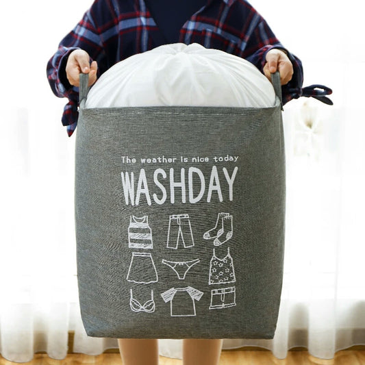 WASHDAY Large Laundry Basket Foldable Cloths Storage Bag Cloth Organization Bog