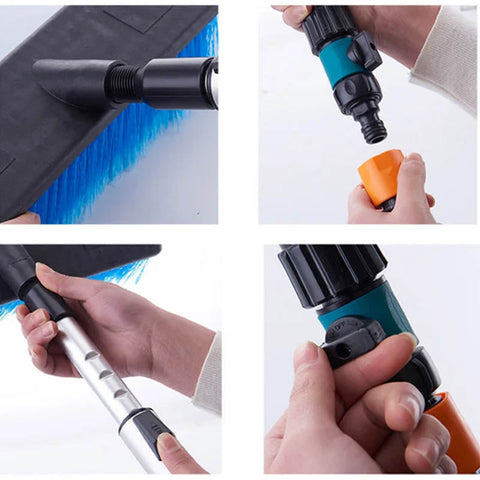 Telescopic Solar Panel Cleaning Brush with Water Switch