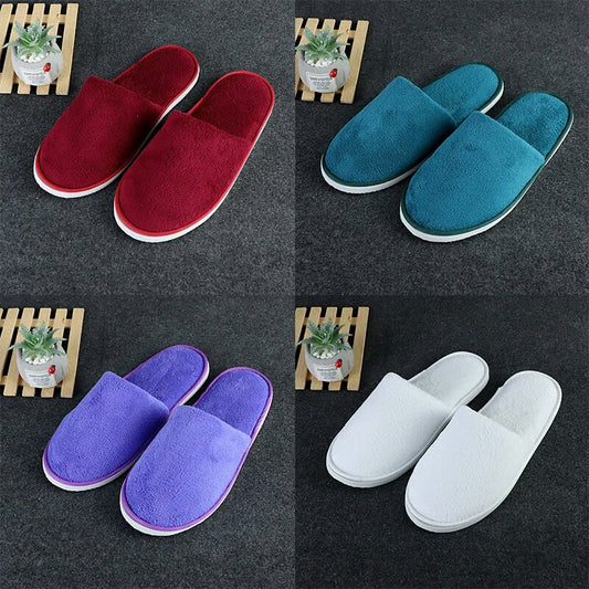 Soft Plush Cotton Cute Slippers Shoes Couple Unisex Non-Slip Floor Indoor Home Furry Slippers