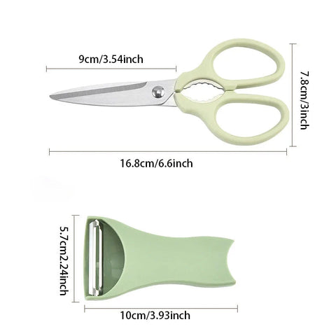 2 In 1 Scissors And Peeler Set Stainless Steel
