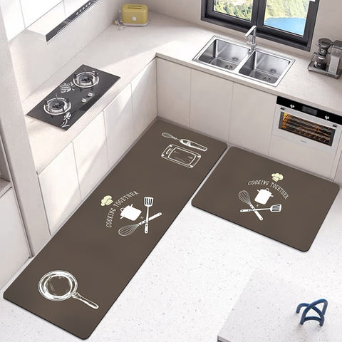 2Pcs Set Kitchen Floor Mat Non Slip