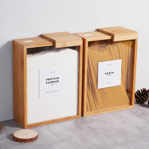Small Wooden Rice Jar Box Premium Kitchen Storage Container