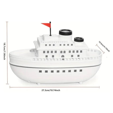 Steam Ship Aroma Diffuser LED Mist Humidifier with Flame Effect