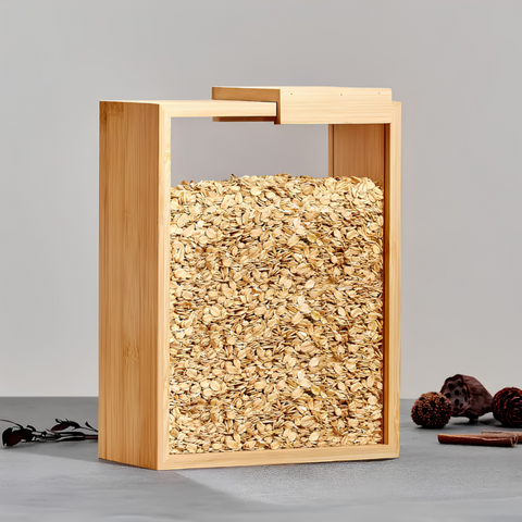 Small Wooden Rice Jar Box Premium Kitchen Storage Container