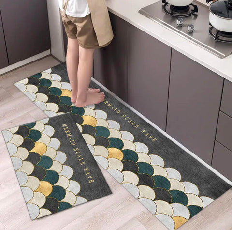 2Pcs Set Kitchen Floor Mat Non Slip