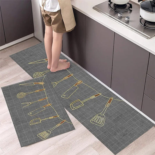 2Pcs Set Kitchen Floor Mat Non Slip