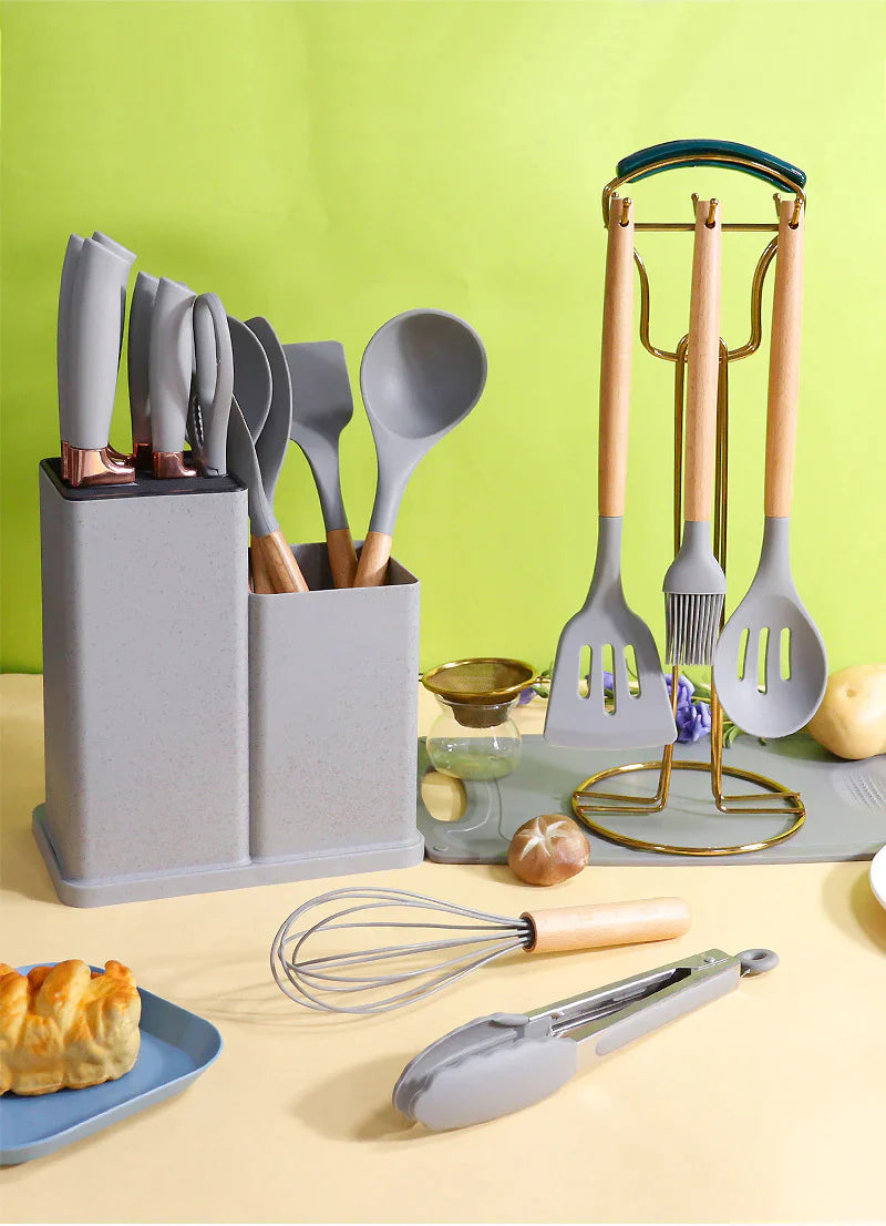 19Pcs Kitchen Utensils With Knife Set