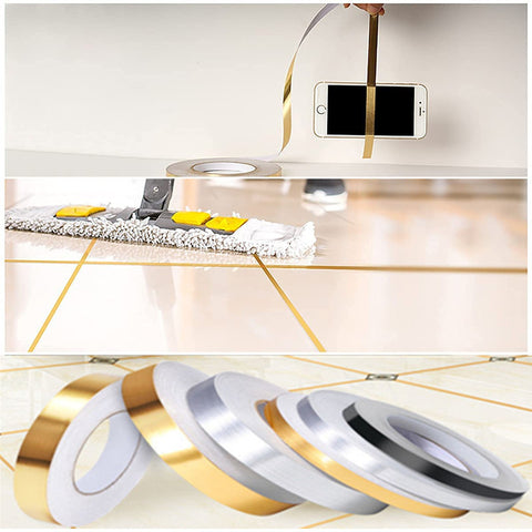 Self Adhesive Golden Floor Tile Decorative 50meter