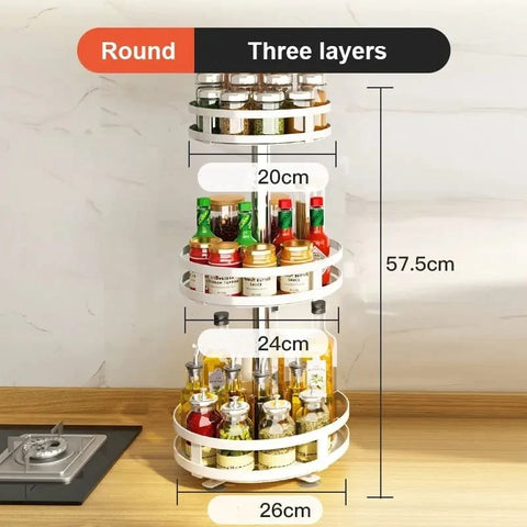 360° Rotating Storage Rack Organizer Round (Premium)