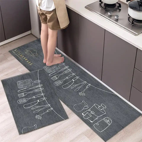 2Pcs Set Kitchen Floor Mat Non Slip