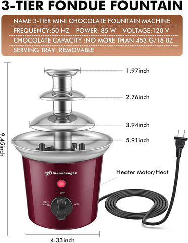 3 Tier Mini Chocolate Fountain