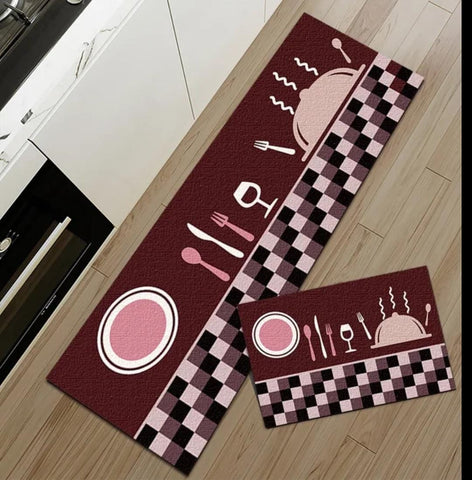 2Pcs Set Kitchen Floor Mat Non Slip