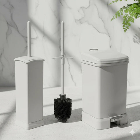 Edge Clean Rectangle Dustbin & Brush Set (1923) by Limon