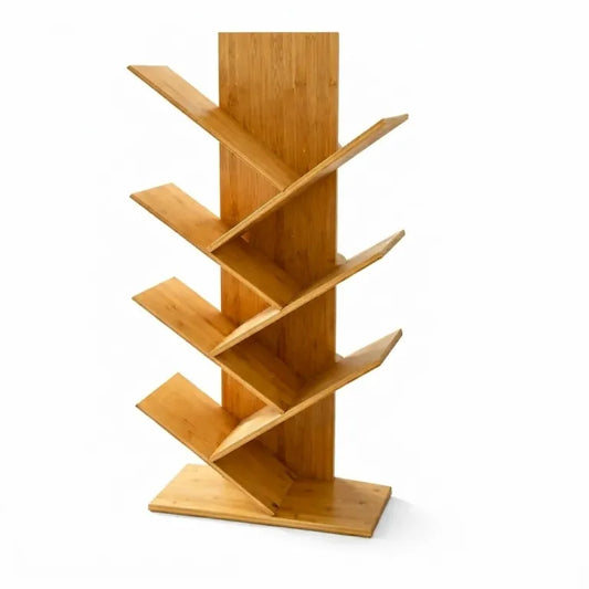 Premium Bamboo Tree Bookshelf – Multi-Tier Space-Saving Display Rack