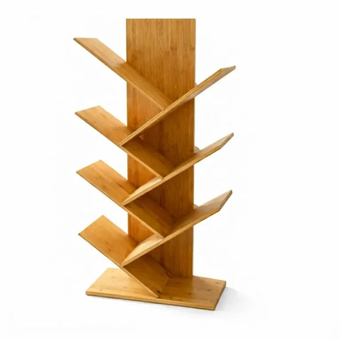 Premium Bamboo Tree Bookshelf – Multi-Tier Space-Saving Display Rack