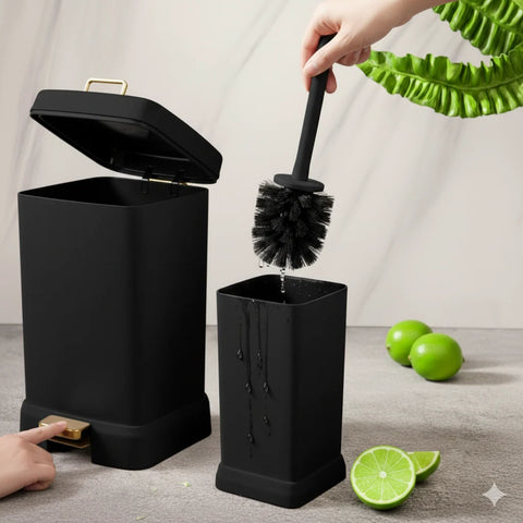 Edge Clean Rectangle Dustbin & Brush Set (1923) by Limon