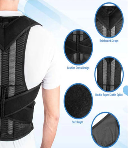 Posture Corrector Back Brace Adjustable Straightener for Neck and Upper Back Pain Relief
