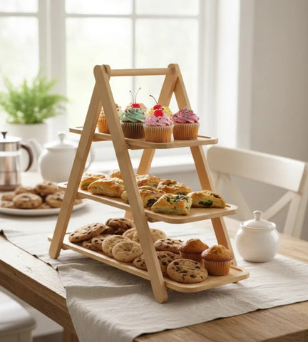 3-Tier Bamboo Serving Stand