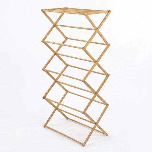 Foldable Bamboo Clothes Drying Rack – Multi-Tier