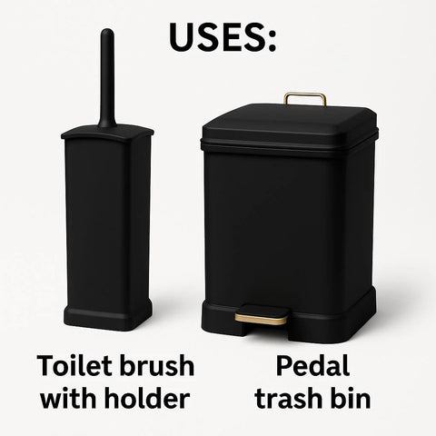 Edge Clean Rectangle Dustbin & Brush Set (1923) by Limon