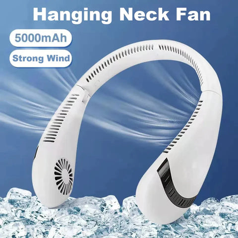 Bladeless Neck- Fan, 360° Cool-ing Necklace Fan 3 Speeds Hanging Neck- Fan,