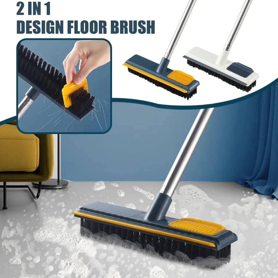 2 In 1 Floor Scrub Brush With Long Handle