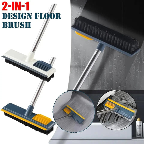 2 In 1 Floor Scrub Brush With Long Handle