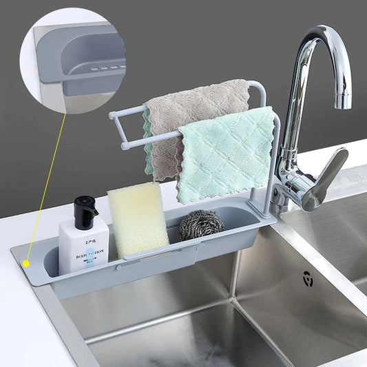 Expandable Sink Shelf Soap Drain Rack