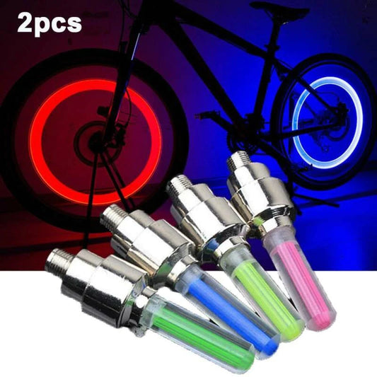 2 Pcs Car Wheel LED Light, Motorcycle Bike Tire Vale Cap