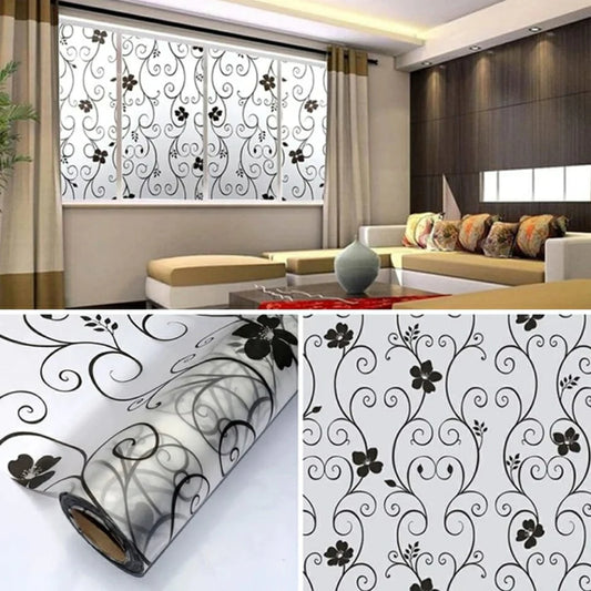 Window Glass Wallpaper Sticker Florals Fancy Pattern