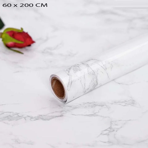 3D White Marble Self Adhesive Sheet 60 X 200cm