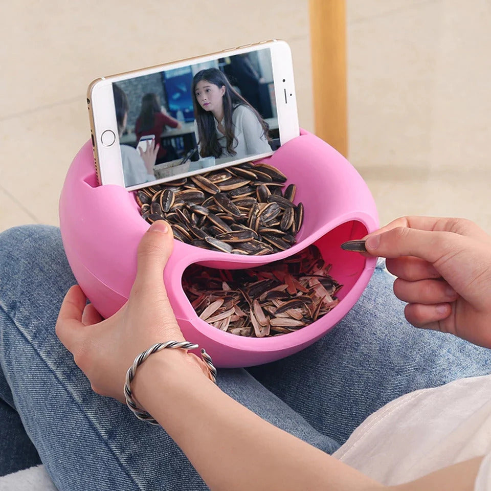 Creative Lazy Snack Bowl With Phone Holder