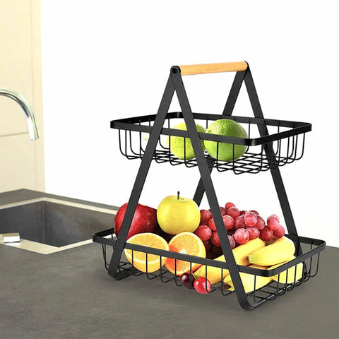 2-TIER METAL FRUIT BASKET