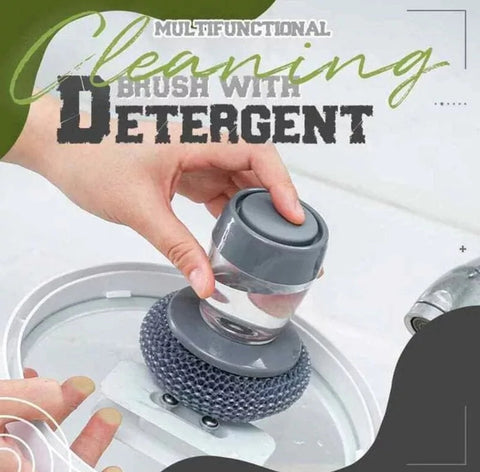 Dish Cleaning Soap Dispensing Scrubber Brush