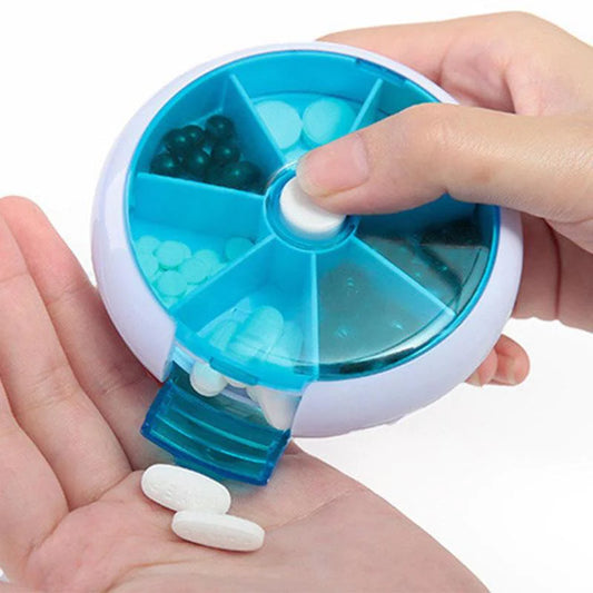 Plastic Pill Storage Organizer - Pills Round Case Box For Traveling