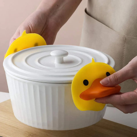 Silicone Mini Pot Holder Duck Shape