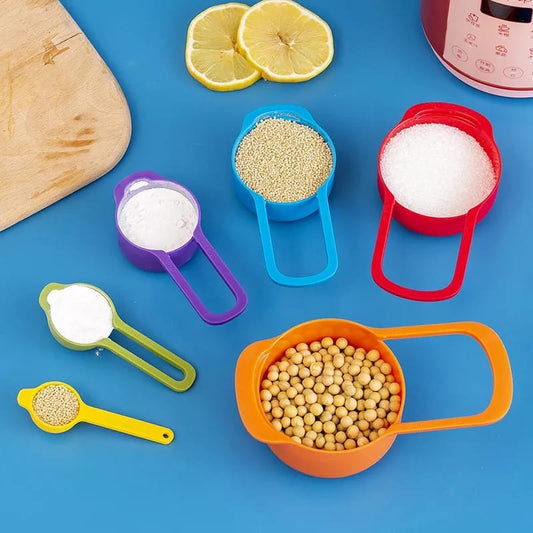 6 Pieces Measuring Spoons Cups With Scale