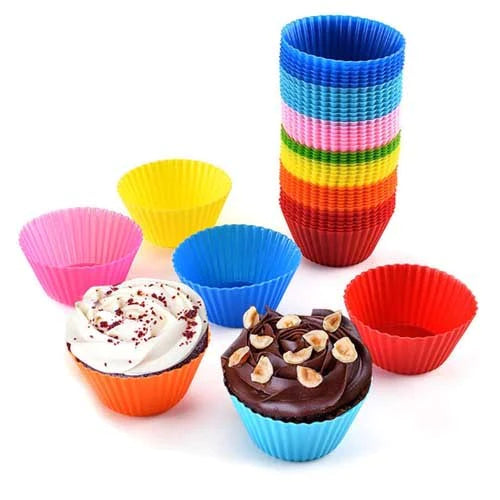 6 Pcs Cup Cake Mold Set Silicone