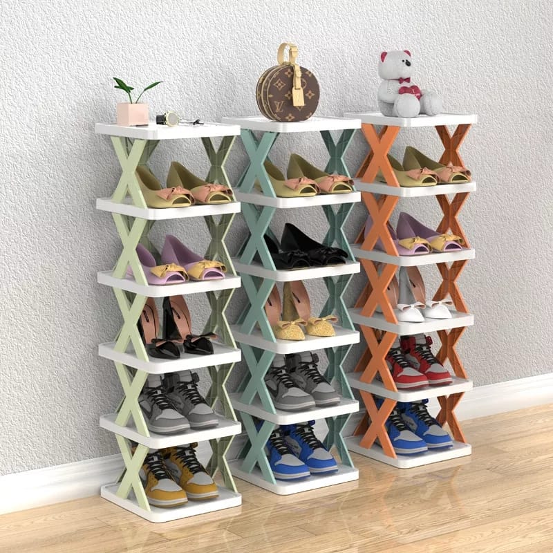 6 layer Simple Shoe Rack Plastic Simple Shelf (Free Delivery)