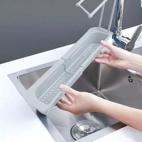 Expandable Sink Shelf Soap Drain Rack