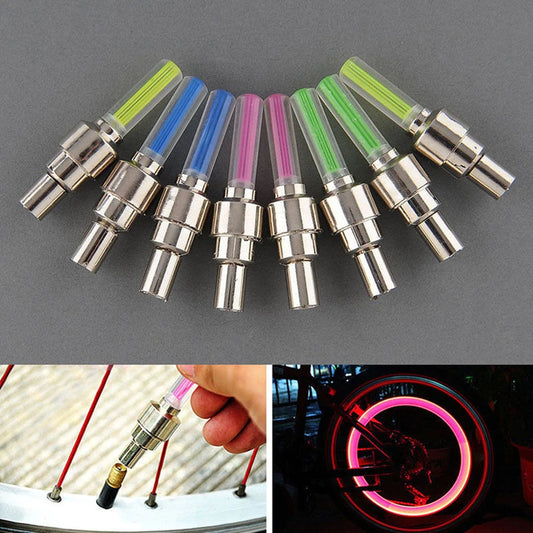 2 Pcs Car Wheel LED Light, Motorcycle Bike Tire Vale Cap