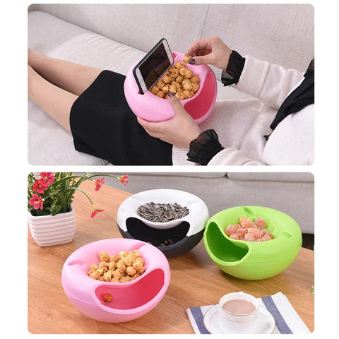 Creative Lazy Snack Bowl With Phone Holder