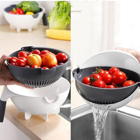 Multi Manual Vegetable Slicer Strainer Bowl