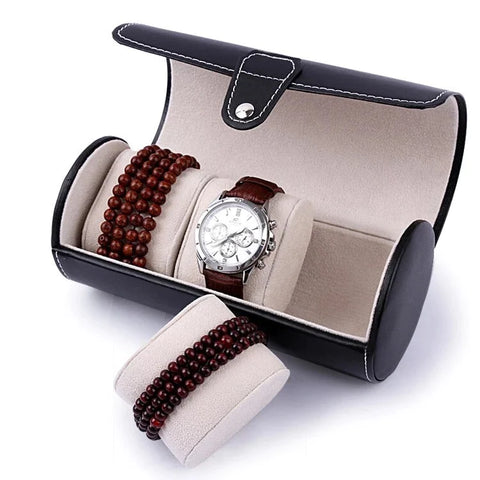 3 Slot Travel Watch Box PU Leather Case Organizer (Premium)