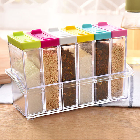 6 Units Transparent Spices Container