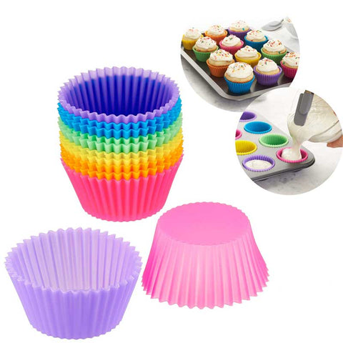 6 Pcs Cup Cake Mold Set Silicone