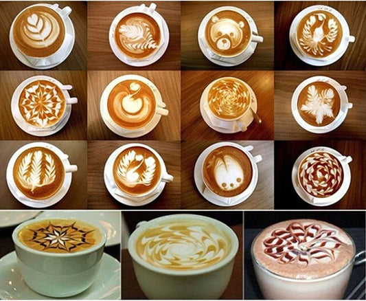 16 PCS Plastic Fancy Coffee Template