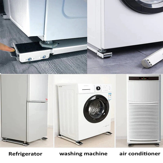 Washing Machine/Refrigerator Base Stand 45-70cm Adjustable Movable Free Installation Rack (Load 300Kg)