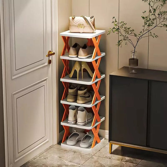 6 layer Simple Shoe Rack Plastic Simple Shelf (Free Delivery)